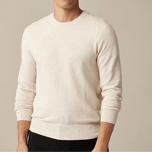 J Crew Cotton piqué-stitch crewneck sweater men’s